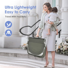ISELECTOR bedside bassinet 180-degree mesh visibility for breathable monitoring.
