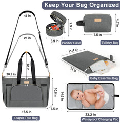 ITIEZY diaper bag tote back pocket with zipper for secure items