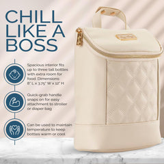 Itzy Ritzy vegan leather bottle bag is lightweight and durable.