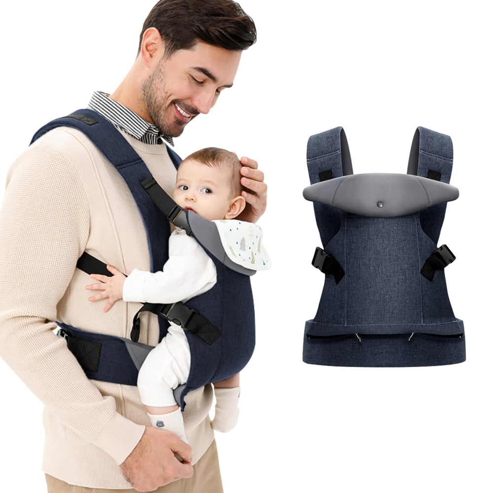 IULONEE 4-in-1 carrier close-up shows soft fabric and reinforced edges for baby comfort.