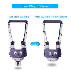 IULONEE Baby Walker Harness grey 4-in-1 mode illustrates growing toddler support.
