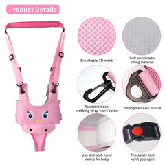 IULONEE baby walking harness pink showcases a 4-in-1 learning design