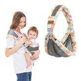 IULONEE Baby Wrap Carrier demonstrates breathable mesh for comfortable front carry.
