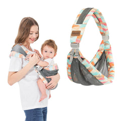 IULONEE Baby Wrap Carrier demonstrates breathable mesh for comfortable front carry.