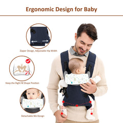 IULONEE ergonomic 4-in-1 design supports hip-friendly M-position for growing babies.