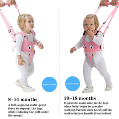 IULONEE toddler walker harness pink front view for comfortable guided walking