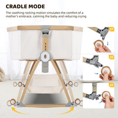 IUVKIMOM bassinet with mosquito net for outdoor or travel use.