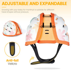 IvyWind orange lion helmet side view with adjustable chin strap for secure fit