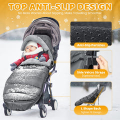 IvyWind footmuff two-way zipper allows quick diaper access