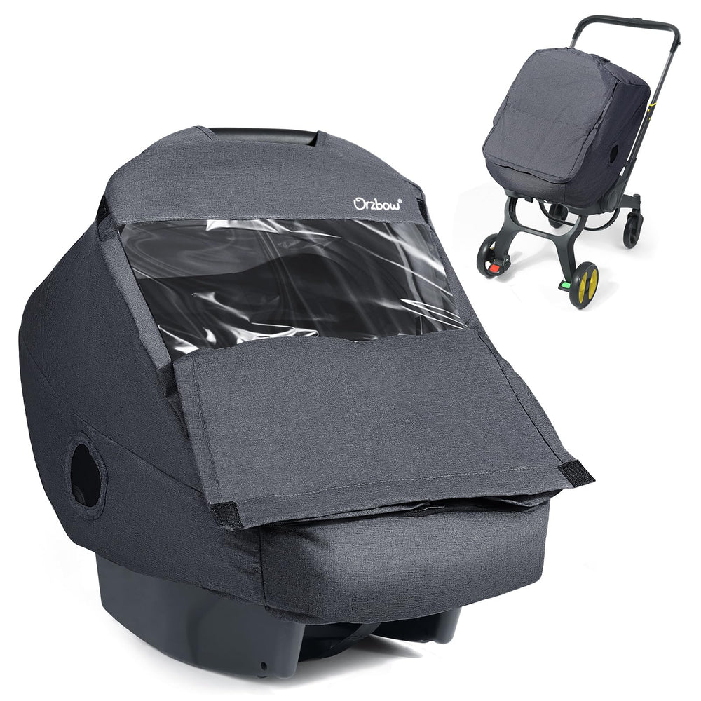 IvyWind winter car seat cover with clear peep window keeps baby cozy and visible.