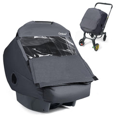 IvyWind winter car seat cover with clear peep window keeps baby cozy and visible.