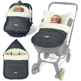 Ivywind winter car seat cover with dual-hood design keeps baby warm.