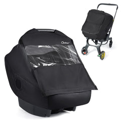 IvyWind winter carseat cover with clear window for baby visibility in cold weather.