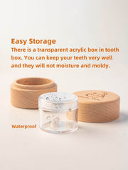 iwoohome Tooth Fairy Box acrylic bottle inside view shows easy tooth organization.