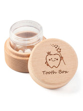 iwoohome Tooth Fairy Box with wooden lid and acrylic bottle stores teeth securely.