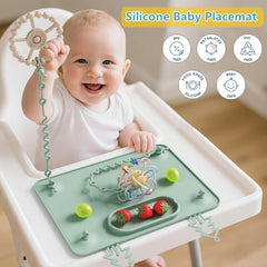 Detachable silicone straps secured to a glass table illustrating 2-in-1 versatility.