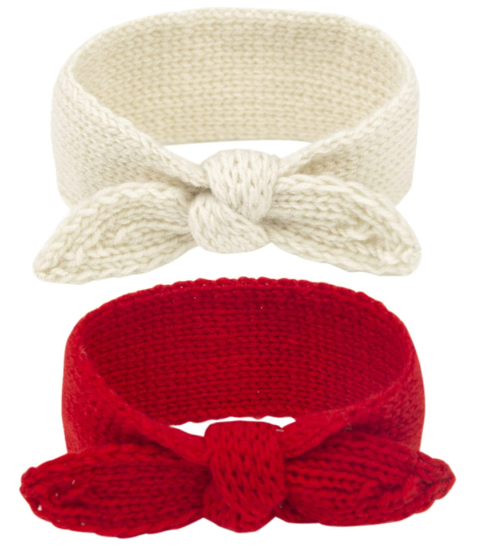 IZUS turban headband for baby girl with warm rabbit knot, soft knit.