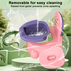 Jabaka Circle travel potty with built-in handle for easy portability.