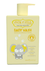 Jack N' Jill natural baby wash bottle pour, gentle cleansing for delicate skin.