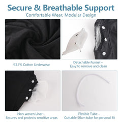 Jade Butterfly 500ml leg bags attached for secure, extended use