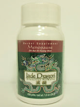 Jade Dragon Menopause Wan bottle shows a soothing herbal blend for comfort