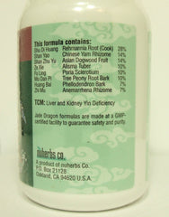 Jade Dragon Menopause Wan box features traditional formula for hypertension and kidneys