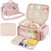 Jaffzora breast pump bag for Spectra S1/S2 in pink keeps essentials neatly organized