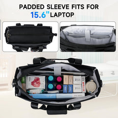 Jaffzora Nurse Tote Bag features 15 pockets for organized workday.