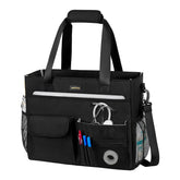Jaffzora Nurse Tote Bag with padded laptop sleeve protects a 15.6-inch laptop.