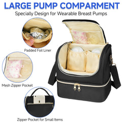 Jaffzora wearable bag features top pockets for pumps and accessories.