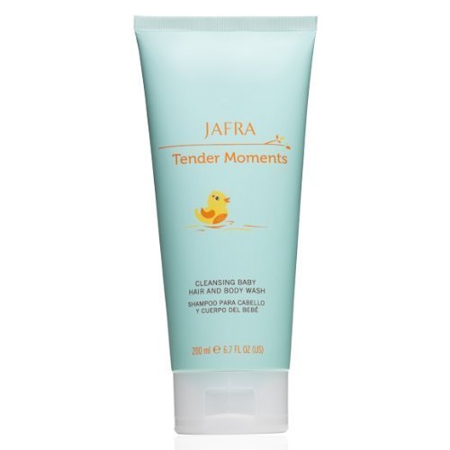 JAFRA Tender Moments Baby Hair & Body Wash bottle for tear-free, gentle cleansing of delicate skin.