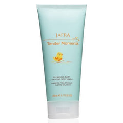 JAFRA Tender Moments Baby Hair & Body Wash bottle for tear-free, gentle cleansing of delicate skin.