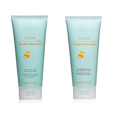 JAFRA Tender Moments hair and body wash with baby massage cream, gentle cleansing for delicate skin.