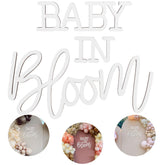 JALANCY Baby in Bloom wooden sign on white backdrop adds rustic charm to baby showers