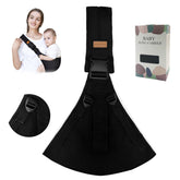 Jamyum Baby Sling Carrier front view shows secure baby hold
