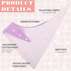 Janmercy bandana bib purple color with soft absorbency for drool