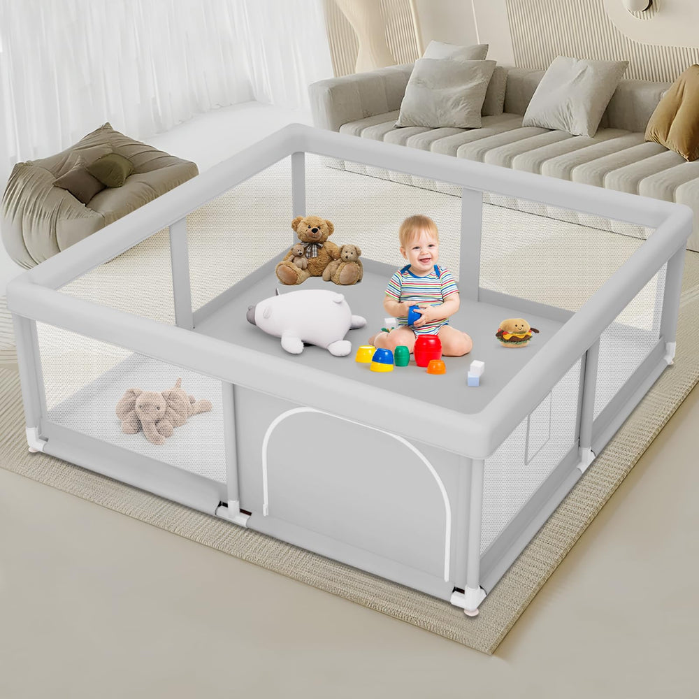 Jaobeem baby playpen assembly view shows quick setup for busy parents.