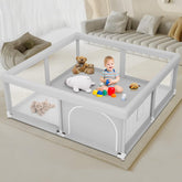 Jaobeem baby playpen assembly view shows quick setup for busy parents.