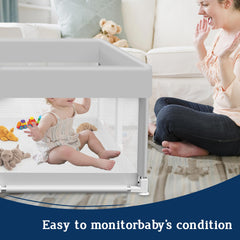 Jaobeem baby playpen anti-slip base keeps baby secure.