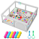 Jaobeem baby playpen with balls and pull rings for engaging, safe playtime.