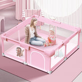 Jaobeem pink baby playpen assembly promotes quick, safe setup for playtime.