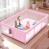Jaobeem pink baby playpen 74 by 50 inches for a spacious safe play area