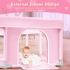 Jaobeem pink playpen easy assembly for quick setup