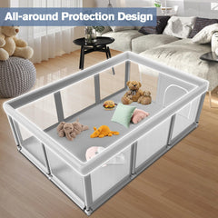 Jaobeem playpen anti-slip base keeping the space stable.