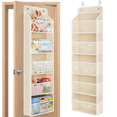 JARLINK over-the-door toy storage with clear windows for quick access to stuffed animals.