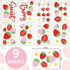 JarThenaAMCS Berry Sweet wall decals closeup showing berries and daisies for vivid decor.