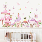 JarThenaAMCS fairy mushroom wall decal set adds whimsy to nursery walls.
