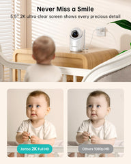 Jartoo 5.5-inch FHD screen for clear parent viewing.