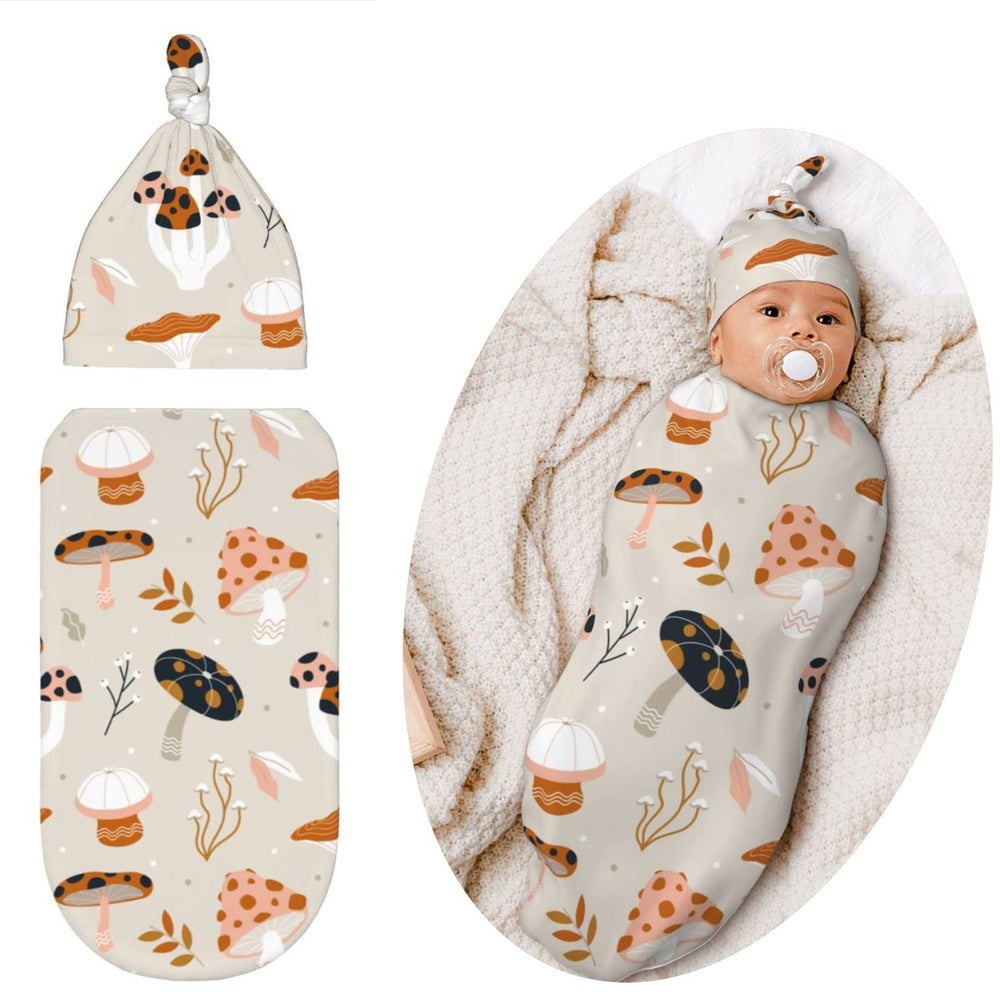 Jarverce mushroom swaddle blanket close-up fabric texture for gentle sleep