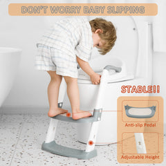 Folded JASSONE Potty Seat saves space in small bathrooms and closets.